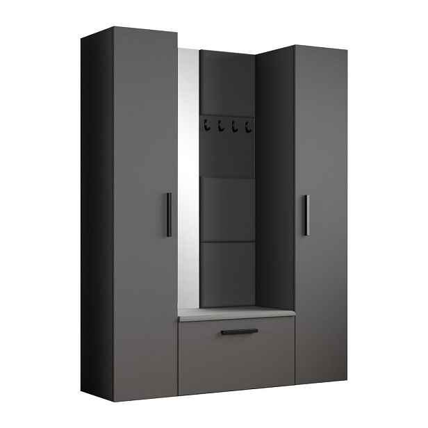 MASSENO MODERNÍ PŘEDSÍŇOVÁ SESTAVA MODULO, 160,6/204/40 cm, šedá
