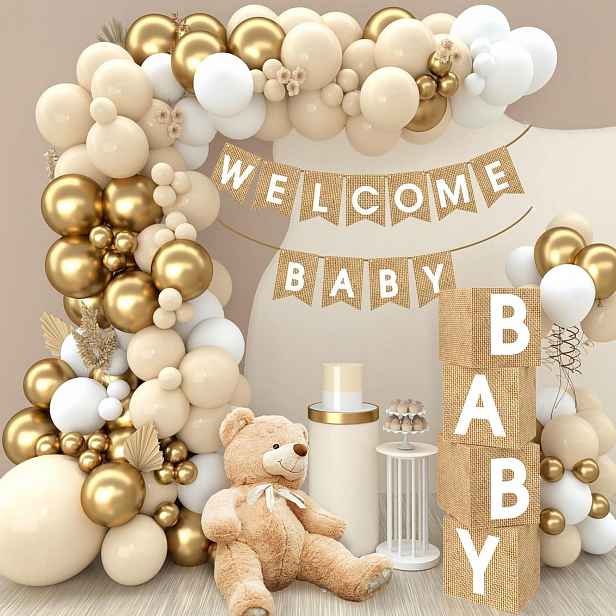 Dekorace Baby Shower Boho Balónky Krabičky 97 Ks