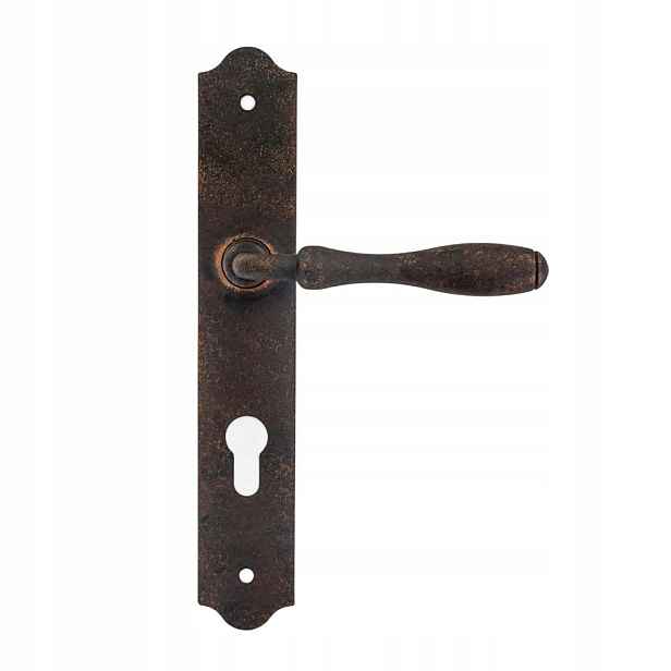 Dveřní klika Bristol Postarzana se štítkem na vložku 72 mm