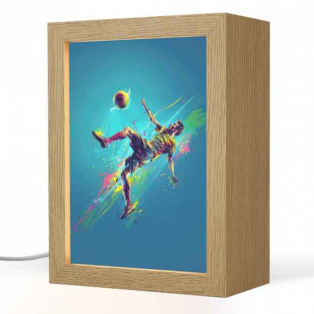 OnlyWow NOČNÍ LAMPIČKA Fotbalista - Stříkající barva - Barevné - Míč 15x20 cm
