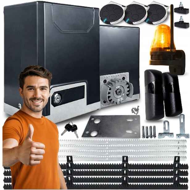 Pohon Pro Posuvnou Bránu 600 Kg Lampa Sada lišt dálkové ovládání Automat pohon