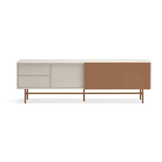 TV stolek v béžovo-cihlové barvě  180x56 cm Nube – Teulat