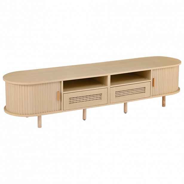 Urban Meuble TV STOLEK skandinávský oválný 170 cm v dekoru dub