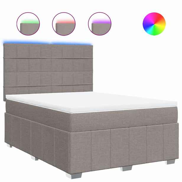 vidaXL Box spring postel s matrací taupe 140x190 cm textil