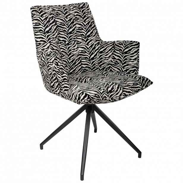 Ambia Home ŽIDLE S PODRUČKAMI, železo, žakár, černá, bílá