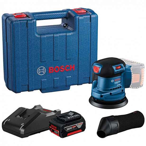 Bosch - 18V AKU excentrická bruska 125 mm, 1x aku 4,0 Ah Li-Ion, nabíječka 06013A5021