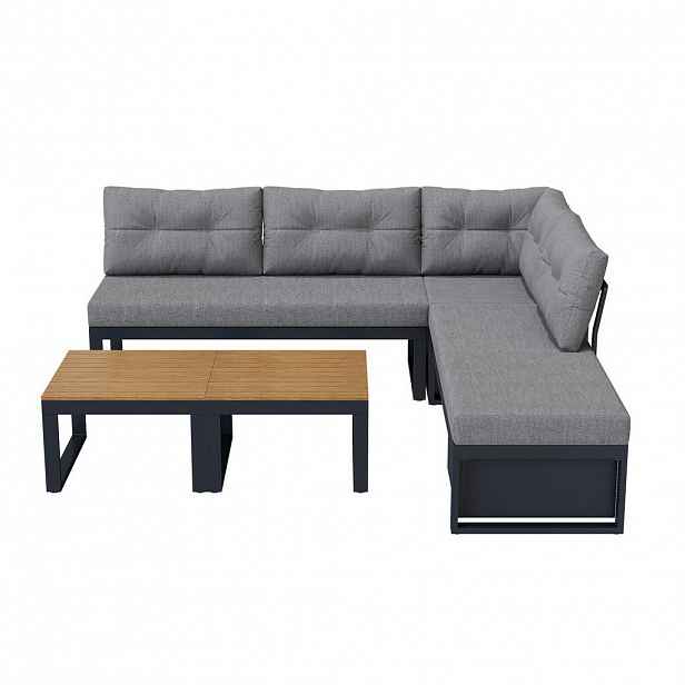 Modfu ZAHRADNÍ sedací souprava z polyesteru 191,5x191,5x79 cm šedá s úložným prostorem