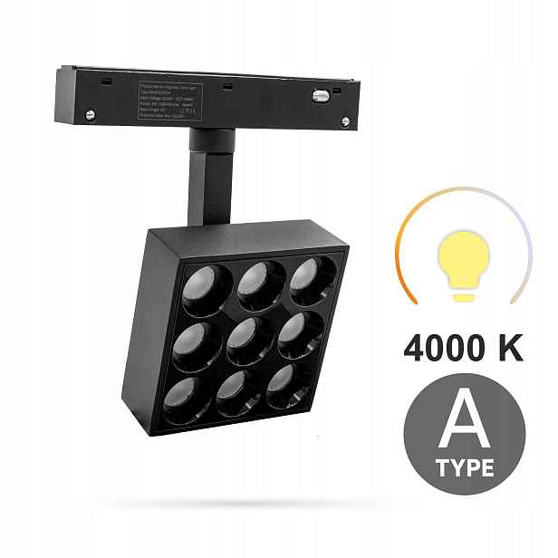 Reflektor Spot Grille Square 9W 4000K Neutrální GG9 Typ A Smart Track 48VDC