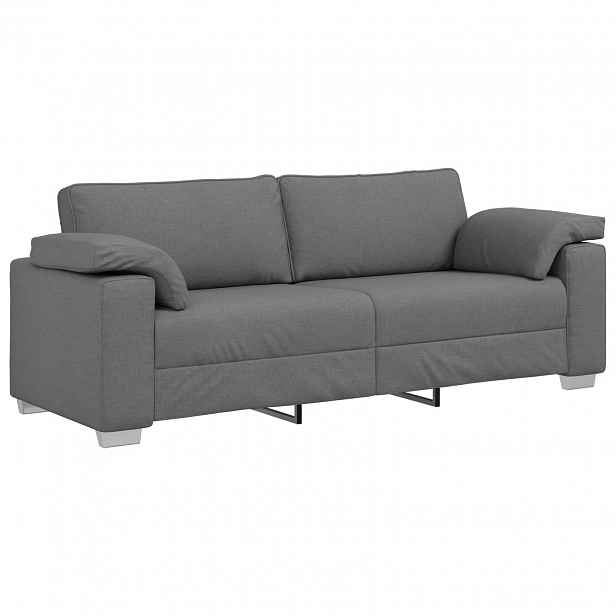 vidaXL 3-místné sofa Tmavě šedá 220 cm textil