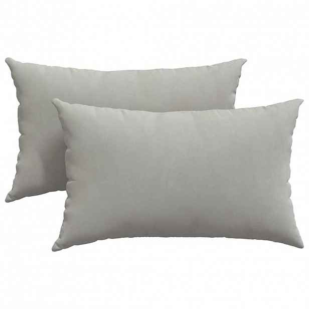vidaXL Pohovkové polštáře 2 ks textil Světle šedá 50 x 30 cm