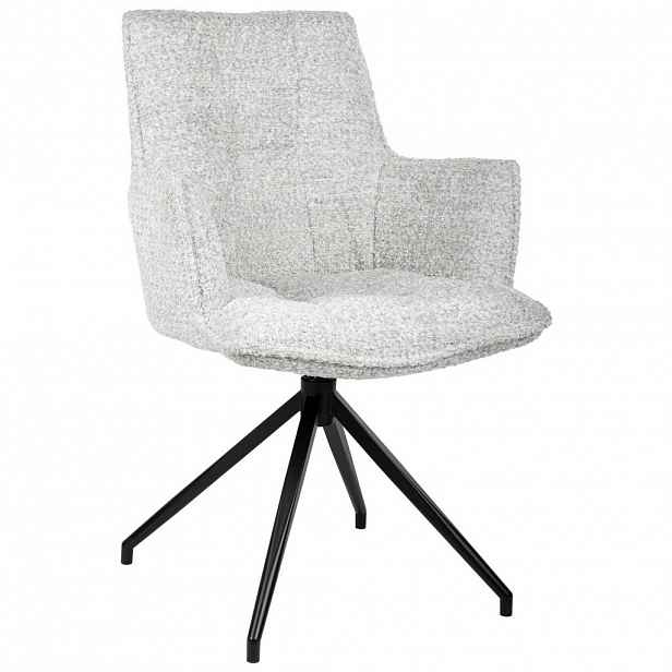 Ambia Home ŽIDLE S PODRUČKAMI, železo, žinylka, šedá, černá