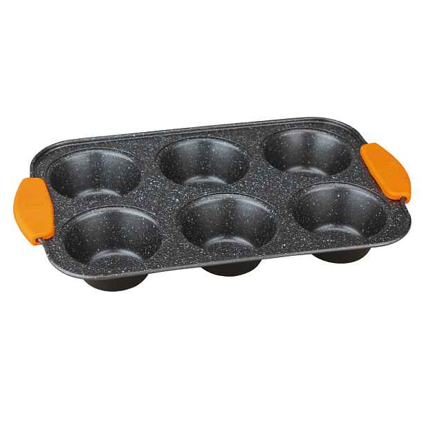 BERLINGER HAUS - Forma na muffiny 6 ks silikonové rukojeti 29x18x3 Granit Diamond Line BH-1137