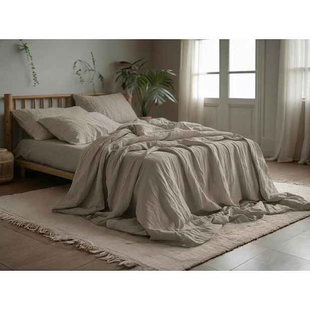 Mušelínové povlečení MUSSARI béžovošedé Rozměr povlečení: 2 ks 70 x 90 cm | 200 x 220 cm