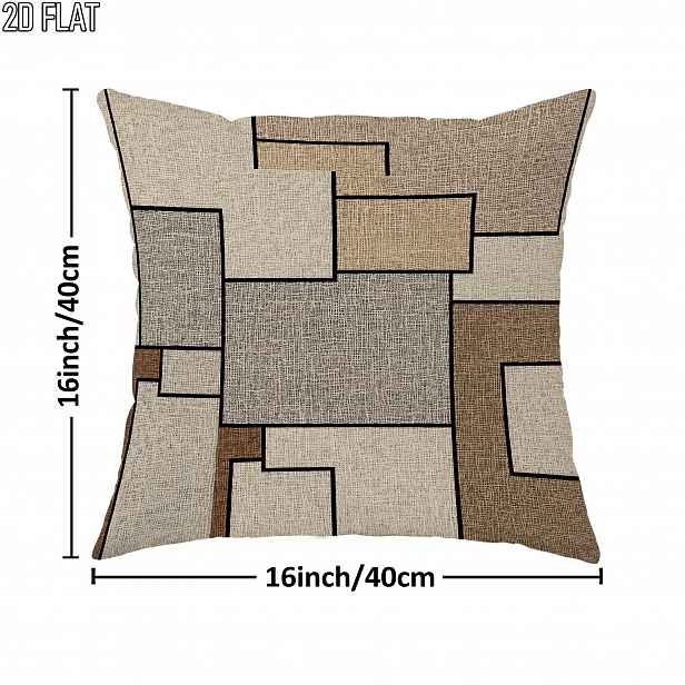 TEMU 2D plochý 1ks obal na polštář s moderním geometrickým vzorem na Den díkůvzdání, béžovo-hnědý, útulný dekorativní polštář, jednostranný tisk pro