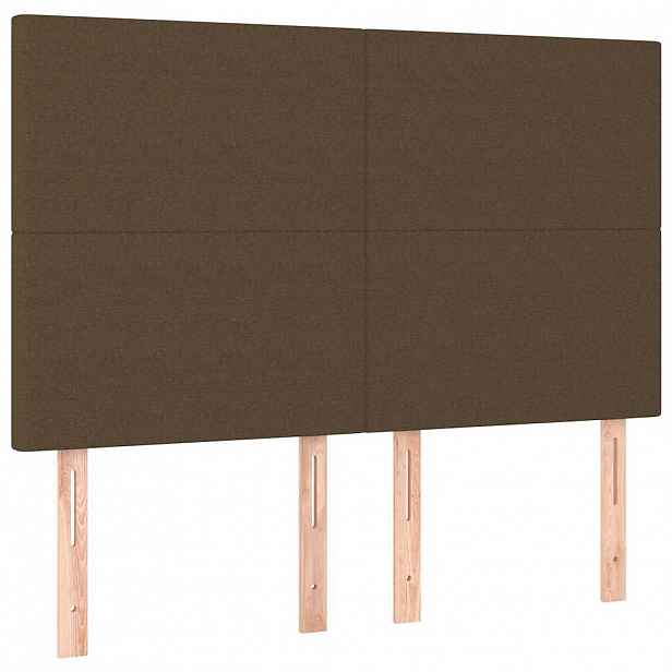 vidaXL Čelo postele tmavě hnědé 144x5x118/128 cm látkové