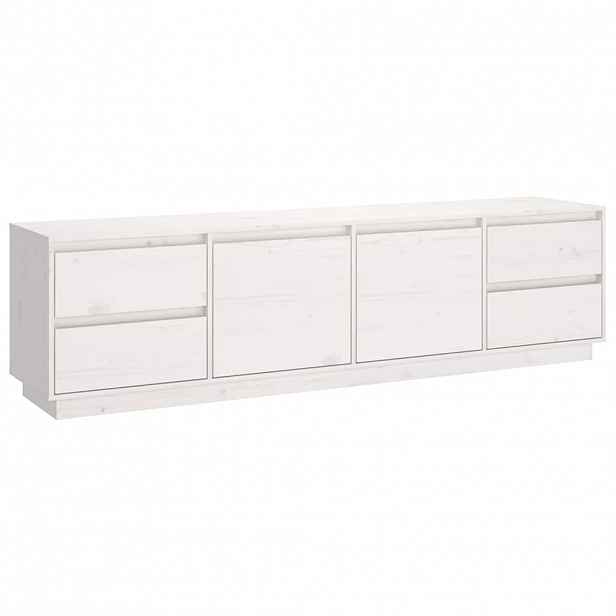 vidaXL TV skříňka bílá 176x37x47,5 cm masivní borové dřevo