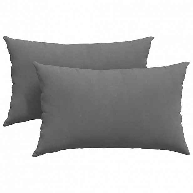 vidaXL Pohovkové polštáře 2 ks textil Tmavě šedá 50 x 30 cm