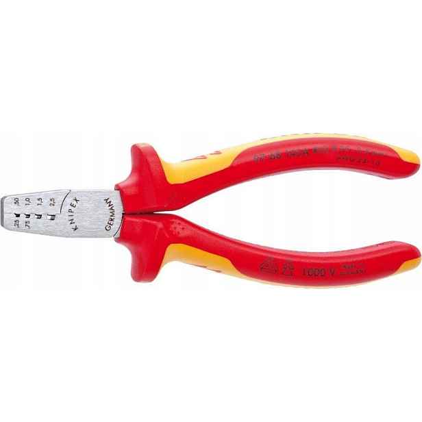 Kleště na lisování dutinek 0,25-2,5qmm Knipex 97 68 145 A Vde 145 mm