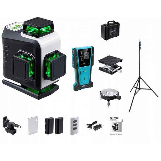 Křížový Laser Firecore G60 2xAKU Kufr Držák Deska Stativ Detektor