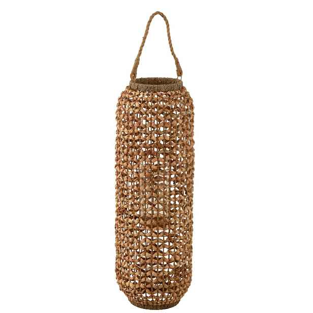 Velká závěsná lucerna z vodního hyacintu Lena - Ø 27*79 cm J-Line by Jolipa