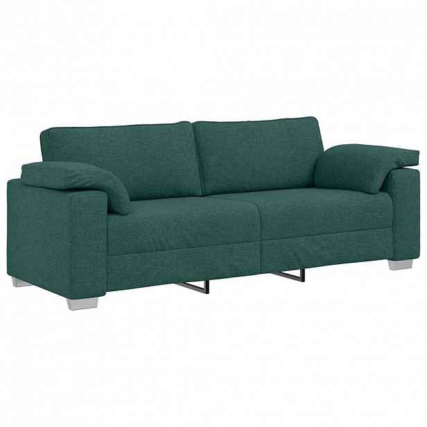 vidaXL 3-místné sofa Tmavě zelená 220 cm textil