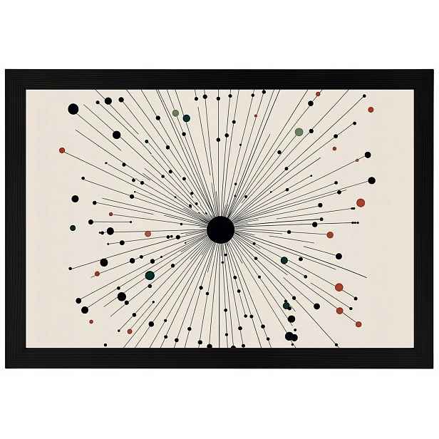 Plakát Rámeček Dřevo Grafika Geometrie Abstrakce Slunce 60x40