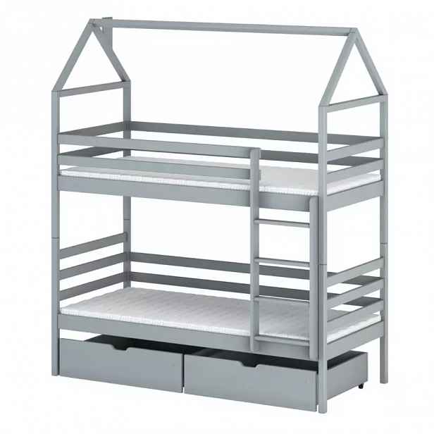 Posteľ Domček Alex 90x200 grey