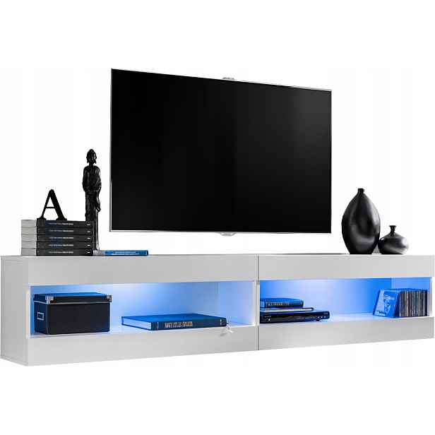 Sada nábytku Rtv Tivoli SET4 Bílá/Bílá, Modré Led