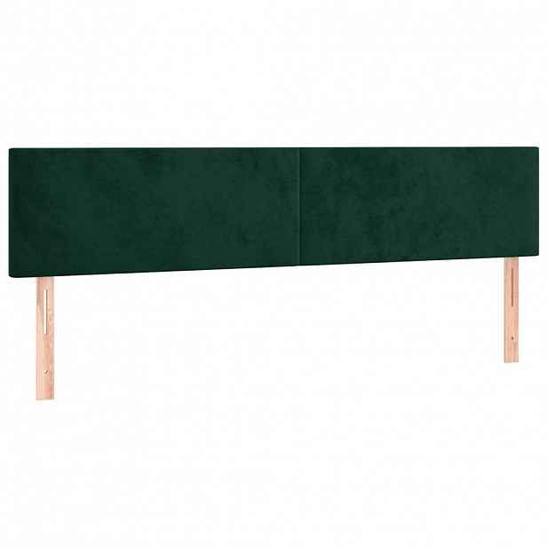 vidaXL Čela postele tmavě zelená 200x5x78/88 cm samet