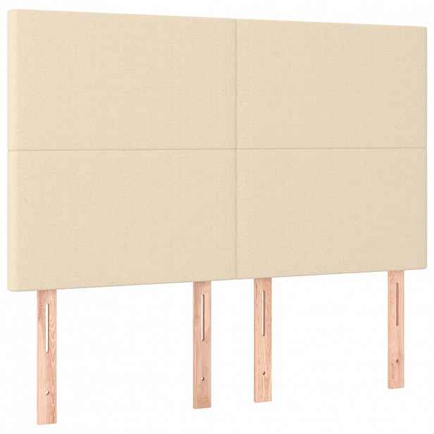 vidaXL Čelo postele krémové 144x5x118/128 cm látkové