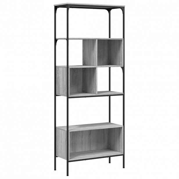 vidaXL Knihovna s 5 policemi šedá sonoma 76 x 33 x 188,5 cm kompozit