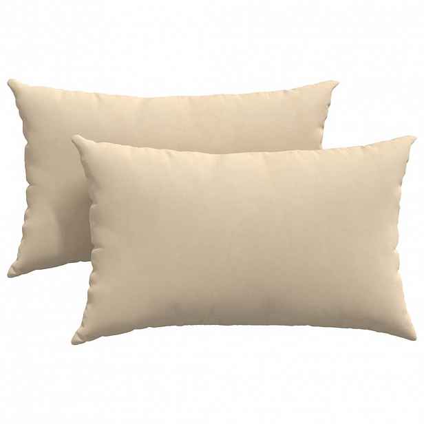 vidaXL Pohovkové polštáře 2 ks textil Krémová 50 x 30 cm