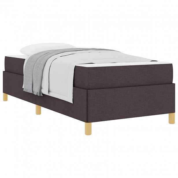 vidaXL Rám postele Tmavě hnědá 90 x 190 cm textil