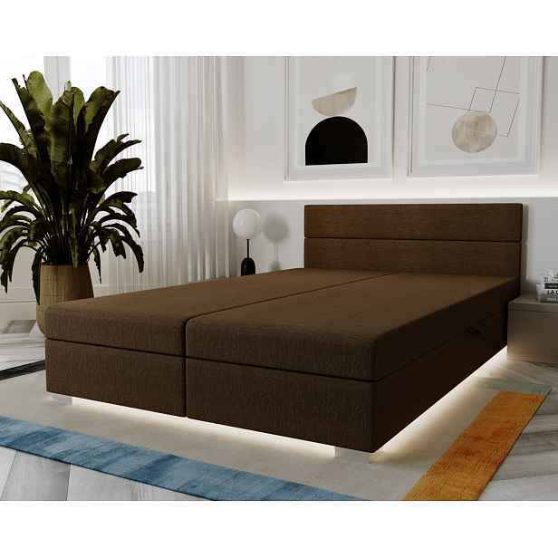 Čalouněná manželská postel 140x200 ROSIE 17 - tmavě hnědá
