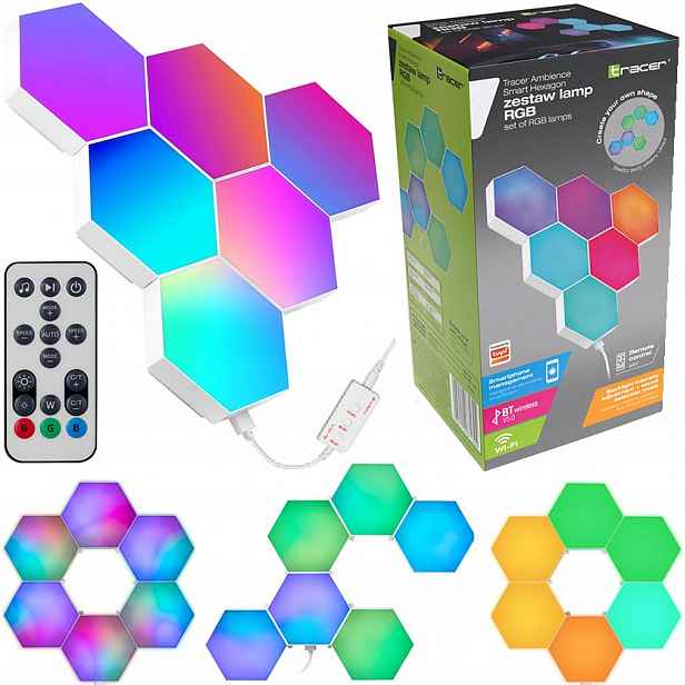 Nástěnné lampy Hexagon Led šestihranné medová plástev Dálkový Ovladač Rgb Tuya Wifi