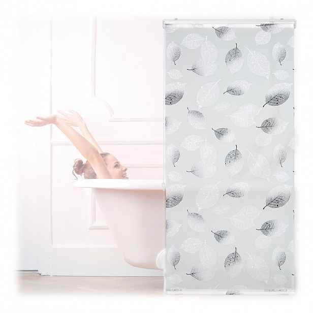 Relaxdays ROLETA černobílý motiv listů 80x240 cm