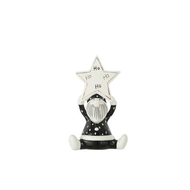 Vánoční dekorace SANTA HOHO 19,5 cm, černo-bílá