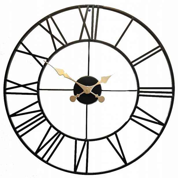 Efektní Velké Černé Nástěnné Hodiny Atrix Loft ATL60RB 60 cm Římské Číslice