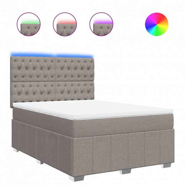 vidaXL Box spring postel s matrací taupe 140x190 cm textil