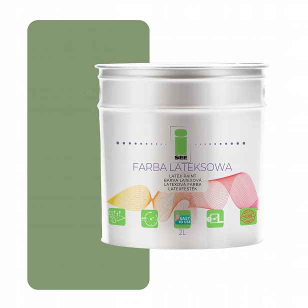 Barva Na Stěny Latexová Prodyšná Zelená Olivová 2L Hypoalergenní