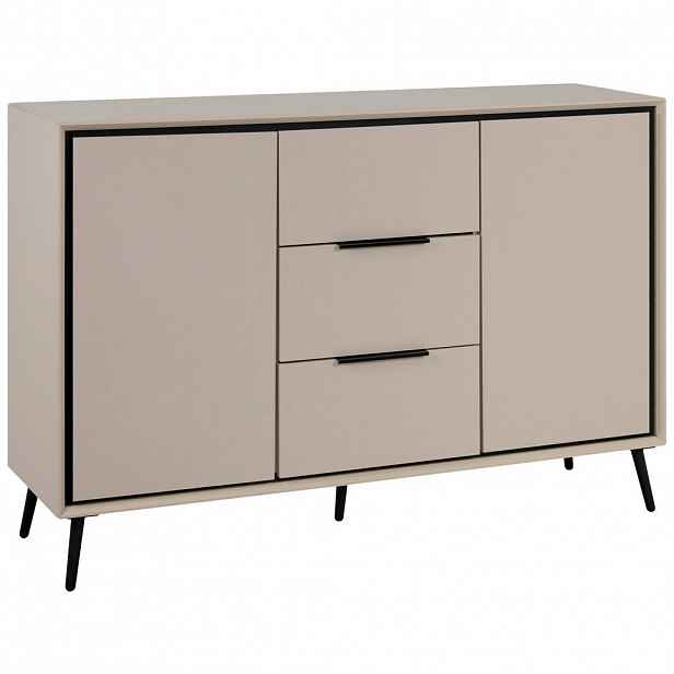 Livetastic KOMODA, černá, pískové barvy, 135/90/38 cm