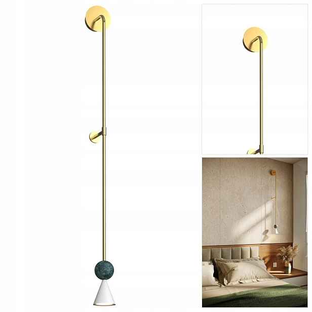 Zlatá nástěnná lampa Bingo s zlatým leskem v jídelně, moderní, 8 cm MaxLight