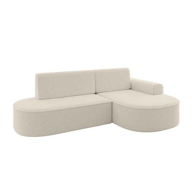 ALTDECOR ROHOVÁ SEDAČKA s funkcí spaní a otomanem, pravá MARI-L1-S 283x167x85 Béžová Buklé