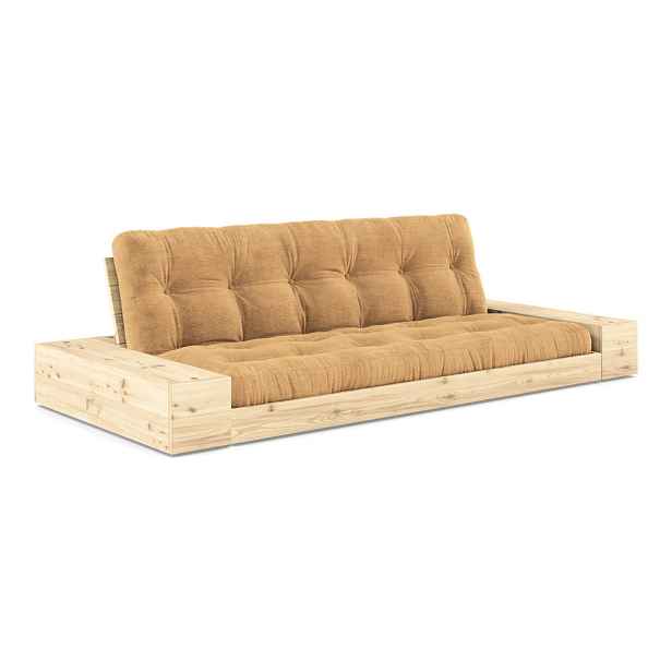 Manšestrová rozkládací pohovka ve světle hnědo-hořčicové barvě 244 cm Base – Karup Design