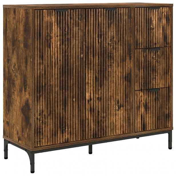 vidaXL Servírovací skříň Kouřový dub 89,5 x 33 x 82 cm