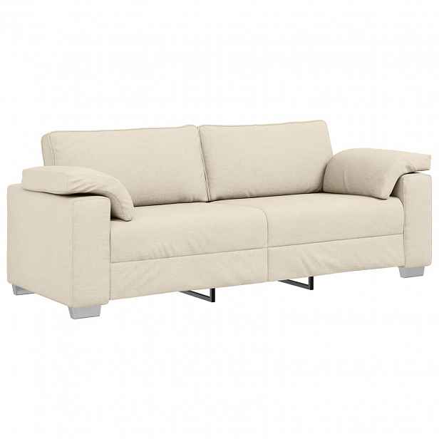 vidaXL 3-místné sofa Béžová 220 cm Lněná směs