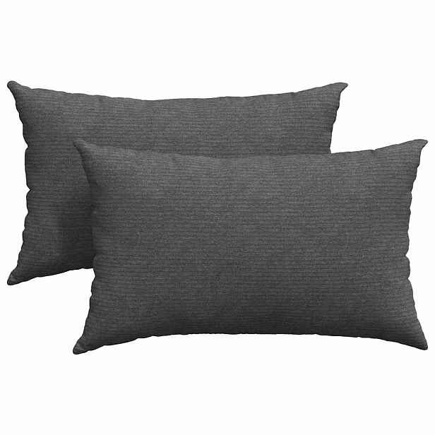 vidaXL Pohovkové polštáře 2 pcs Tmavě šedá 50 x 30 cm Žebrovaná látka