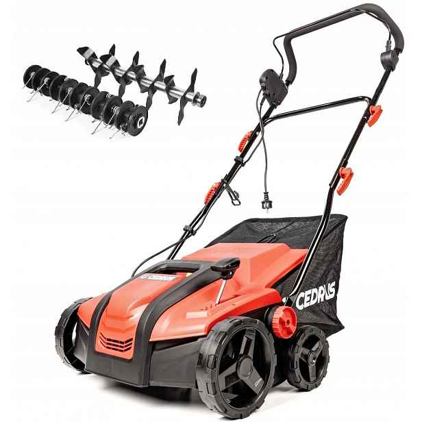 Cedrus WE38 Vertikutátor Na Trávy Areator 2v1 Aerator 2 Válečky 1800W 38 Cm