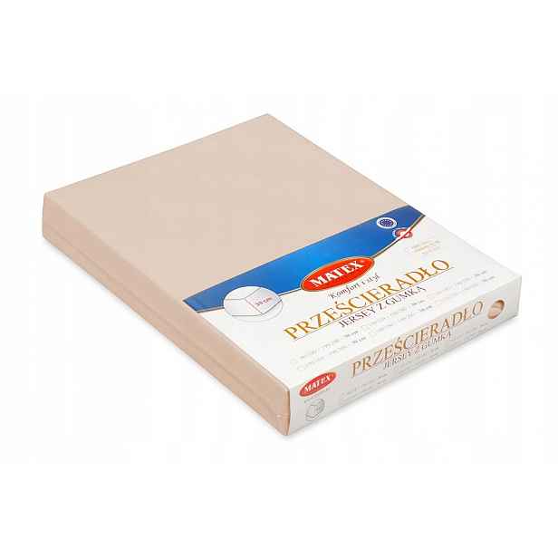 Prostěradlo jersey 130/140x190/200 béžové světlé s gumičkou na matrace 30 cm
