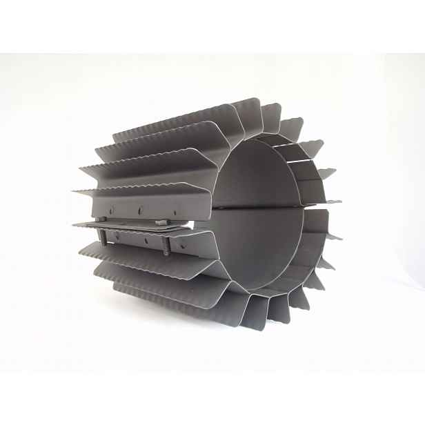 Radiátor výměník tepla ⌀ 180 mm/výška 250 mm černý, nasazovací, kroucený